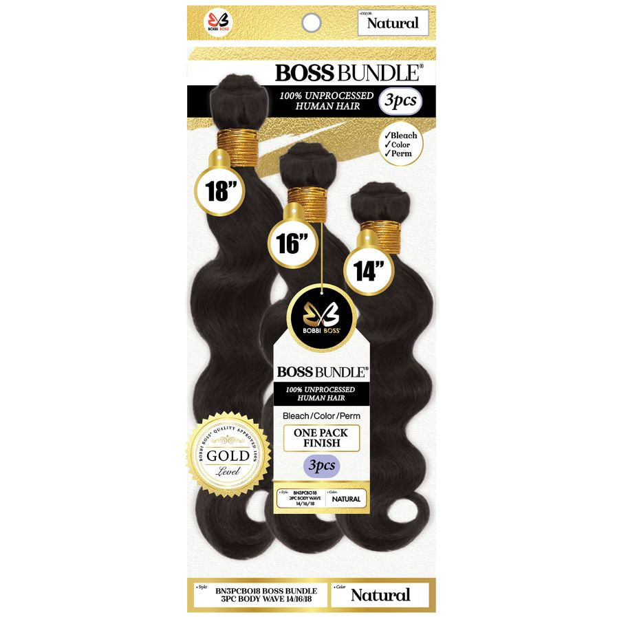 Bobbi Boss Gold Boss Bundle 100% Unprocessed Human Hair Weave – Body Wave 3PCS