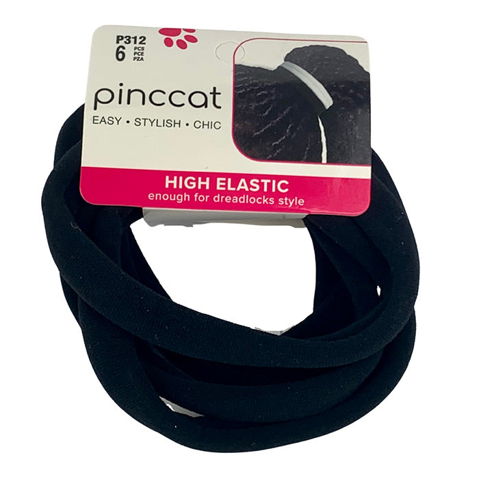 Absolute New York Pinccat 6 PCS Thick Elastic Hair Band Ties - P312 Black