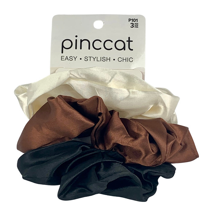 Absolute New York Pinccat 3pcs Satin Scrunchies Assorted - P101