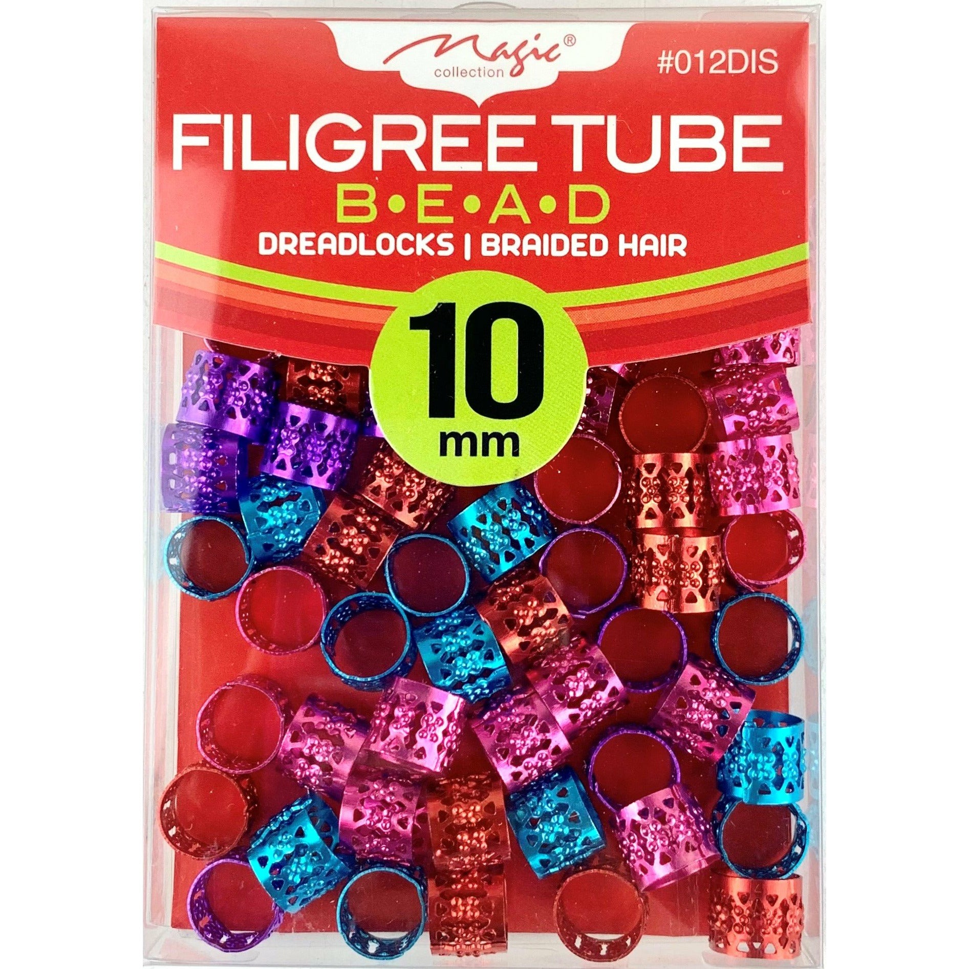 Magic Collection 10MM Assorted Filigree Tube #012DIS - Assorted