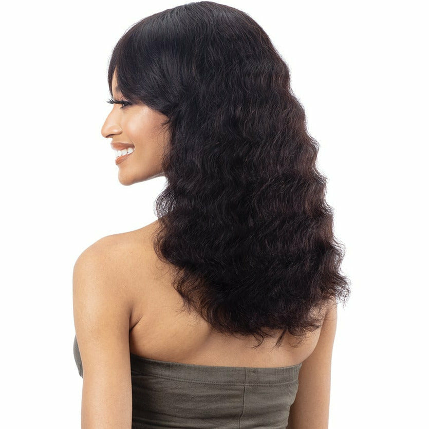 Shake-N-Go Girlfriend 100% Virgin Human Hair Wig - Loose Deep Curtain Bang