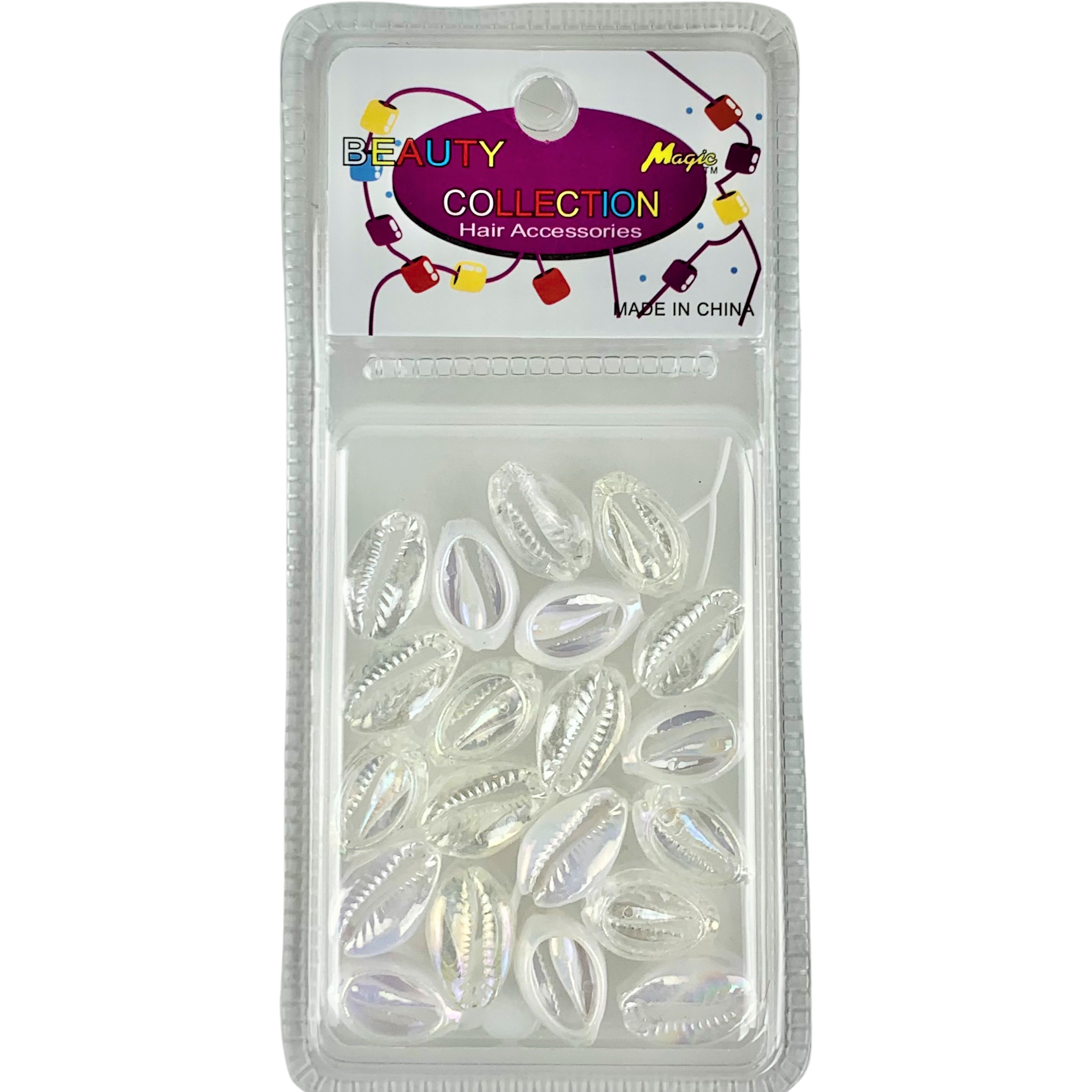 Magic Collection Iridescent Shell Hair Bead Iridescent - 20 pc