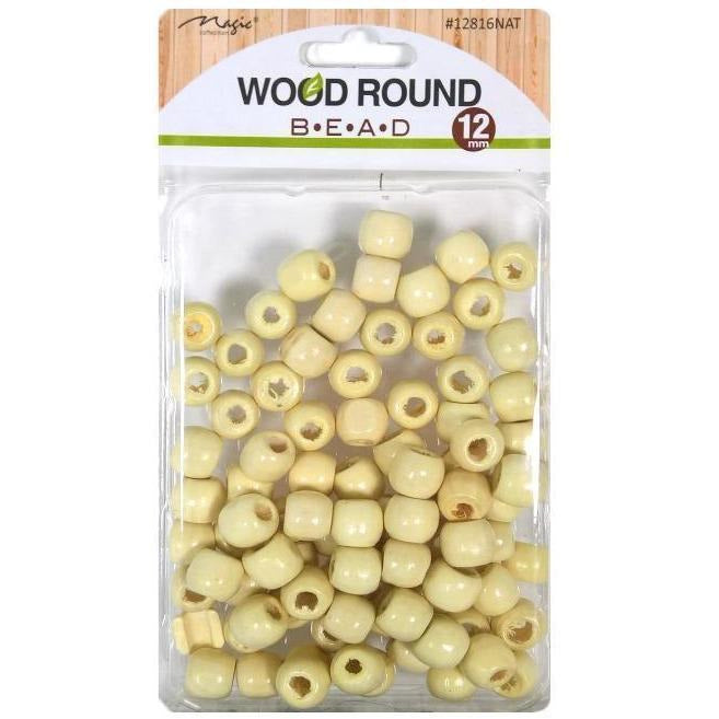 Magic Collection Wood Round Beads #12816NAT