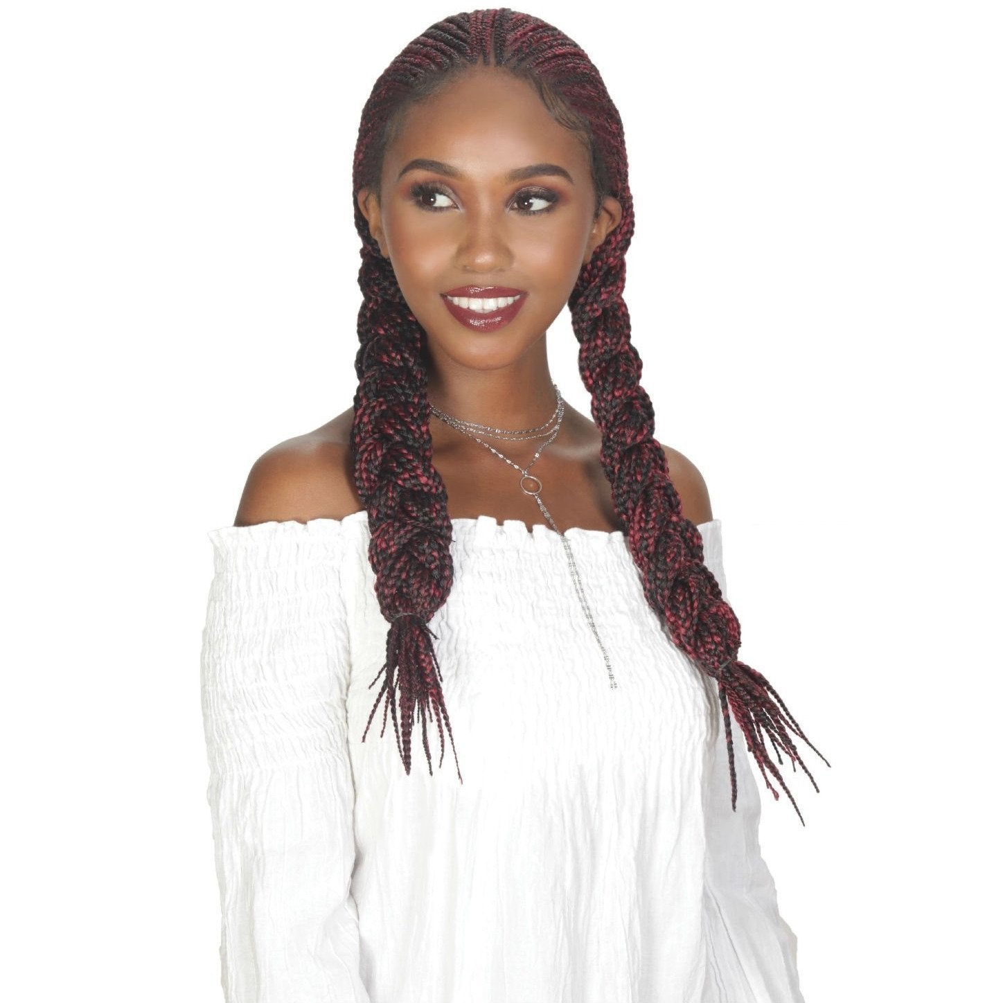 Zury Sis Synthetic Diva Box Braid Lace Front Wig – Fulani Box 30