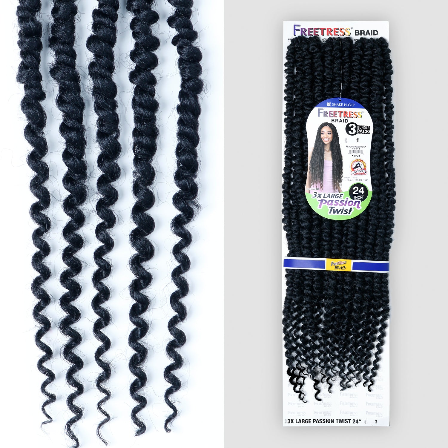 FreeTress Synthetic Braids - 3X Large Passion Twist 24