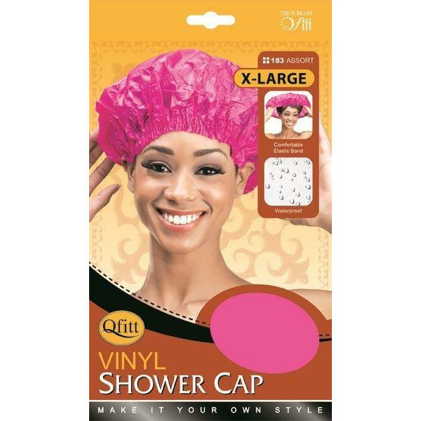 M&M Headgear Qfitt XL Vinyl Shower Cap #183 Assorted