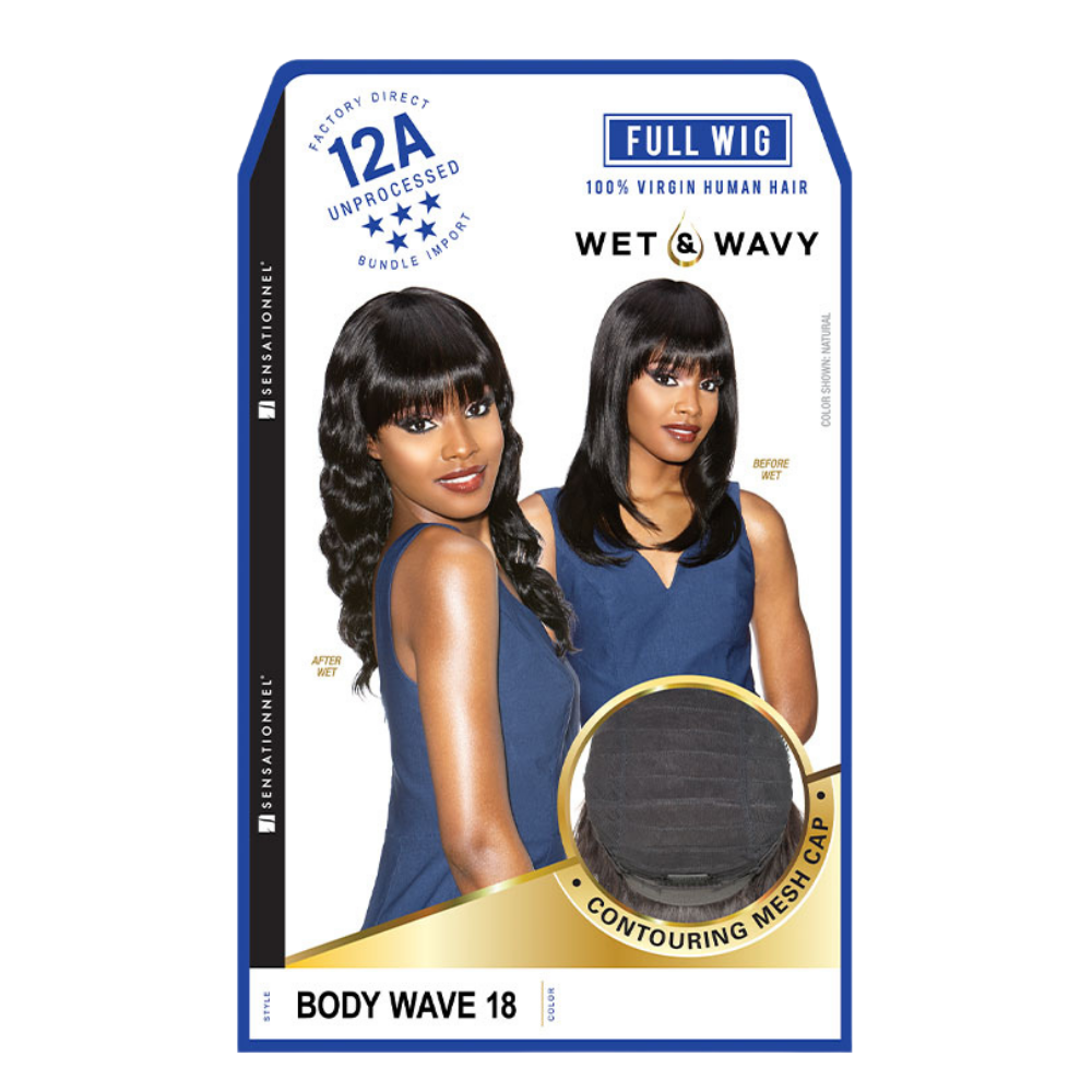 Sensationnel 12A Unprocessed 100% Virgin Human Hair Wet & Wavy Wig - Body Wave 18