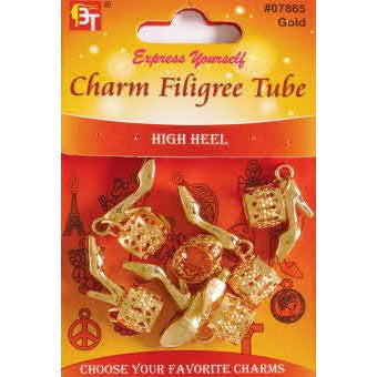 Beauty Town Charm Filigree Tube High Heel #07865 Gold