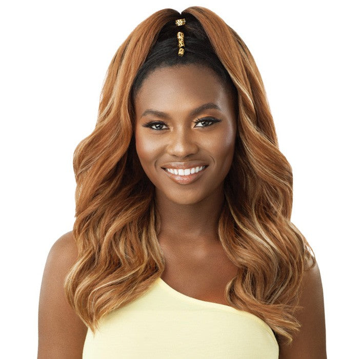 Outre Converti-Cap Synthetic Drawstring Half Wig - Rosey Waves