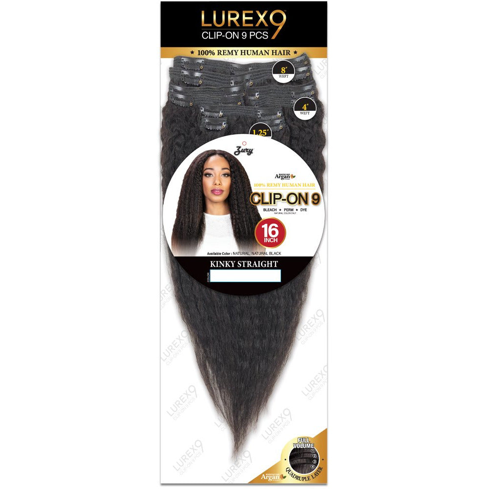 Zury Lurex 100% Remy Hair Clip-On 9 PCS - Kinky Straight 16