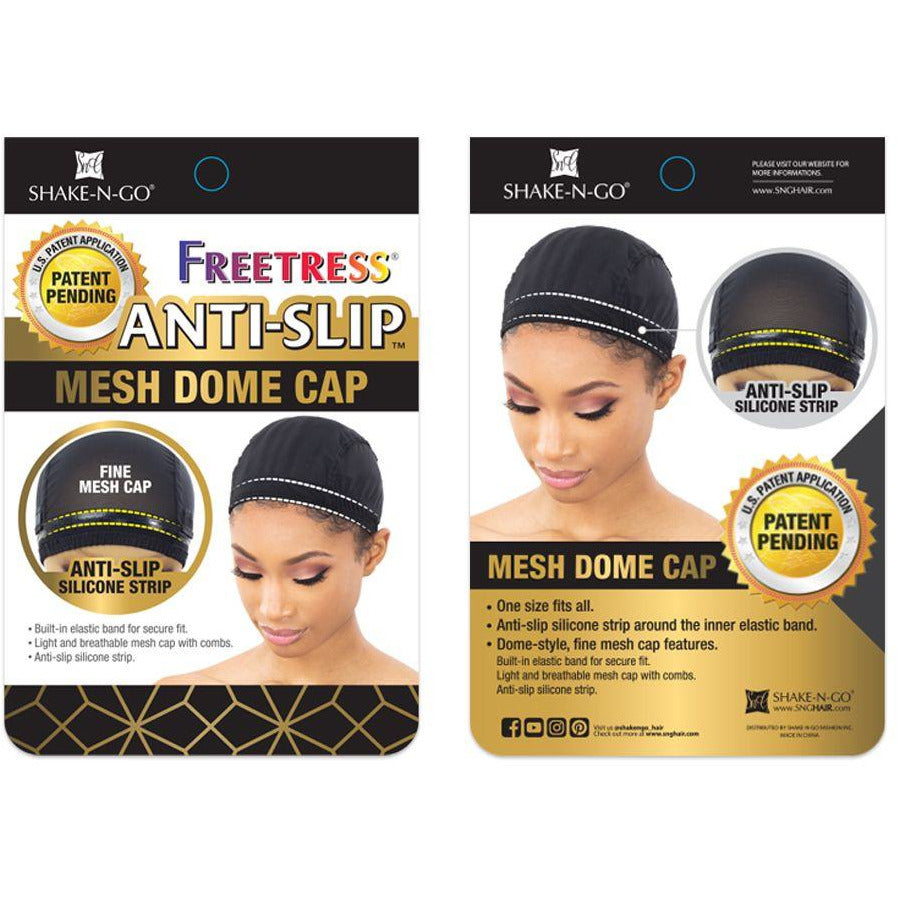 FreeTress Anti-Slip Mesh Dome Cap - Black