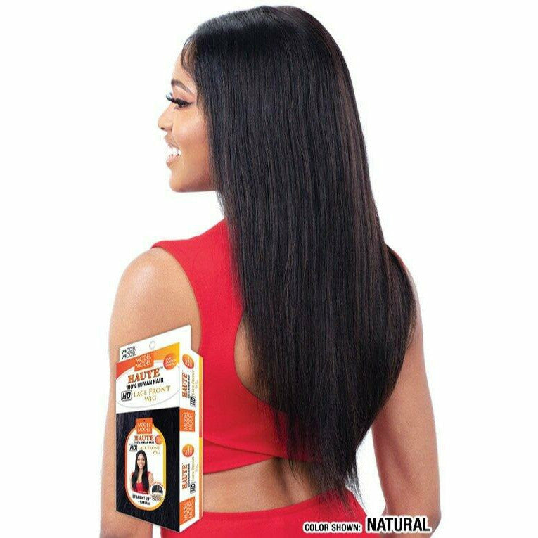Model Model Haute 100% Human Hair HD Lace Front Wig - Straight 24