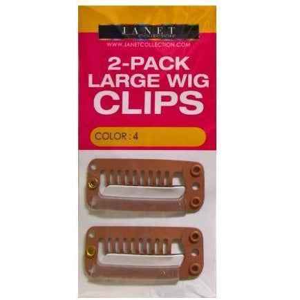 Janet Collection Large Wig Clips 2pcs (4 Med Brown)