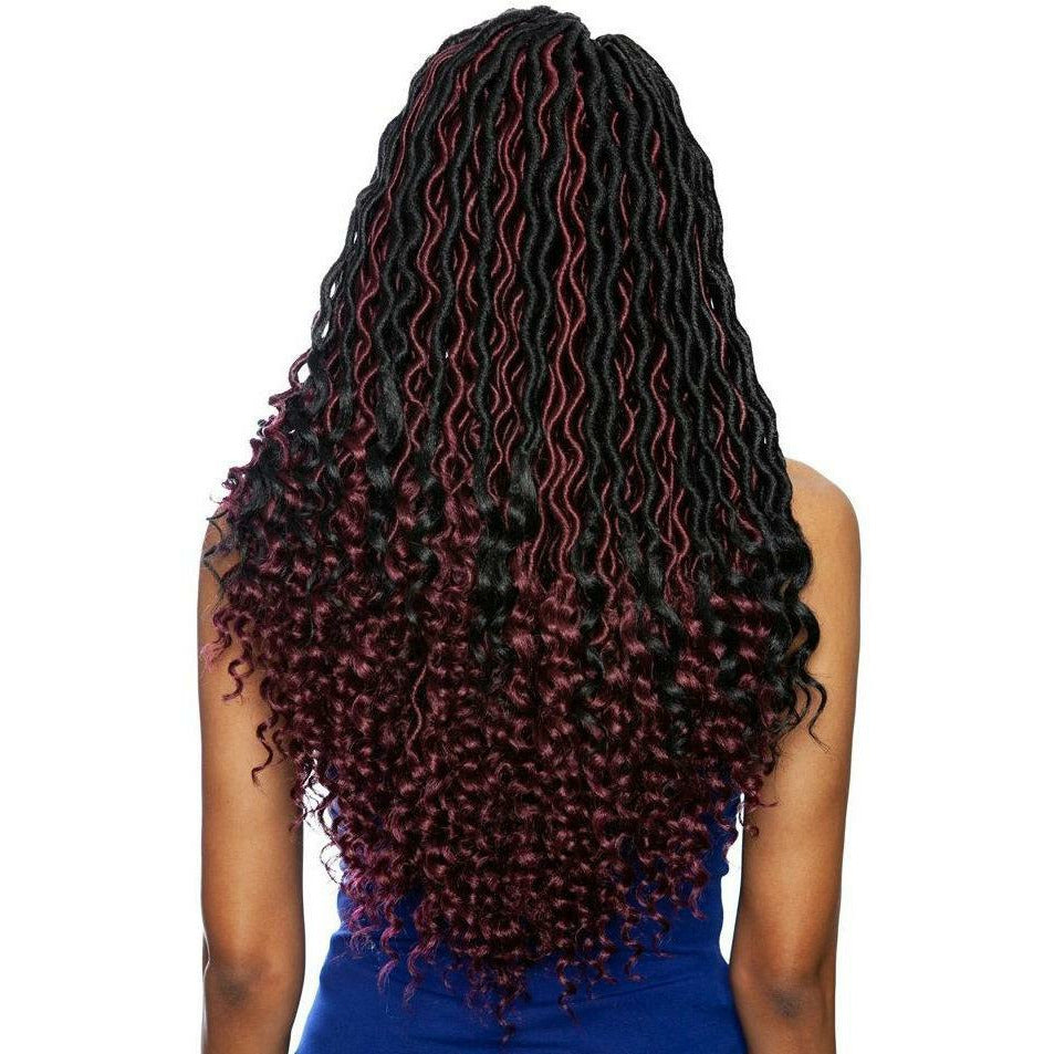 Mane Concept Synthetic Afri-Naptural Braids – 3X Pre-Stretched Wavy Goddess Locs 18