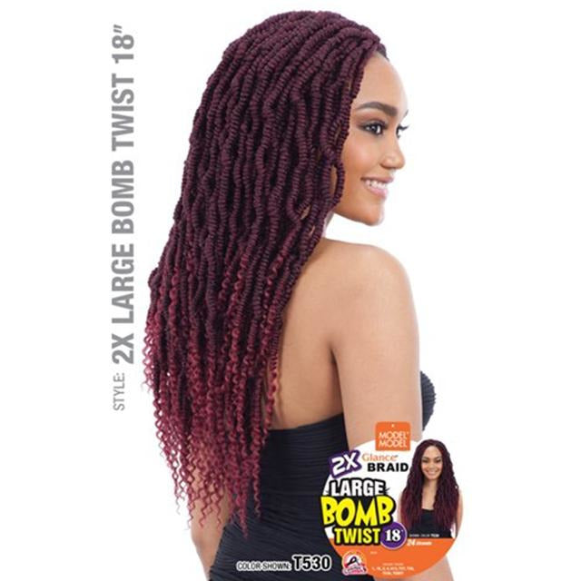 Model Model Glance Synthetic Braids – 2X Large Bomb Twist 18