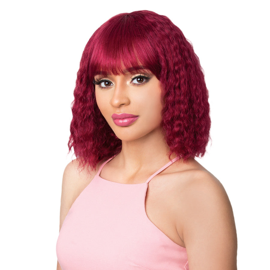 It's A Cap Weave! 100% Brazilian Human Hair Wig - Natural Blue