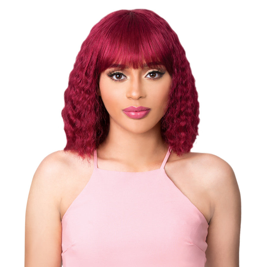 It's A Cap Weave! 100% Brazilian Human Hair Wig - Natural Blue