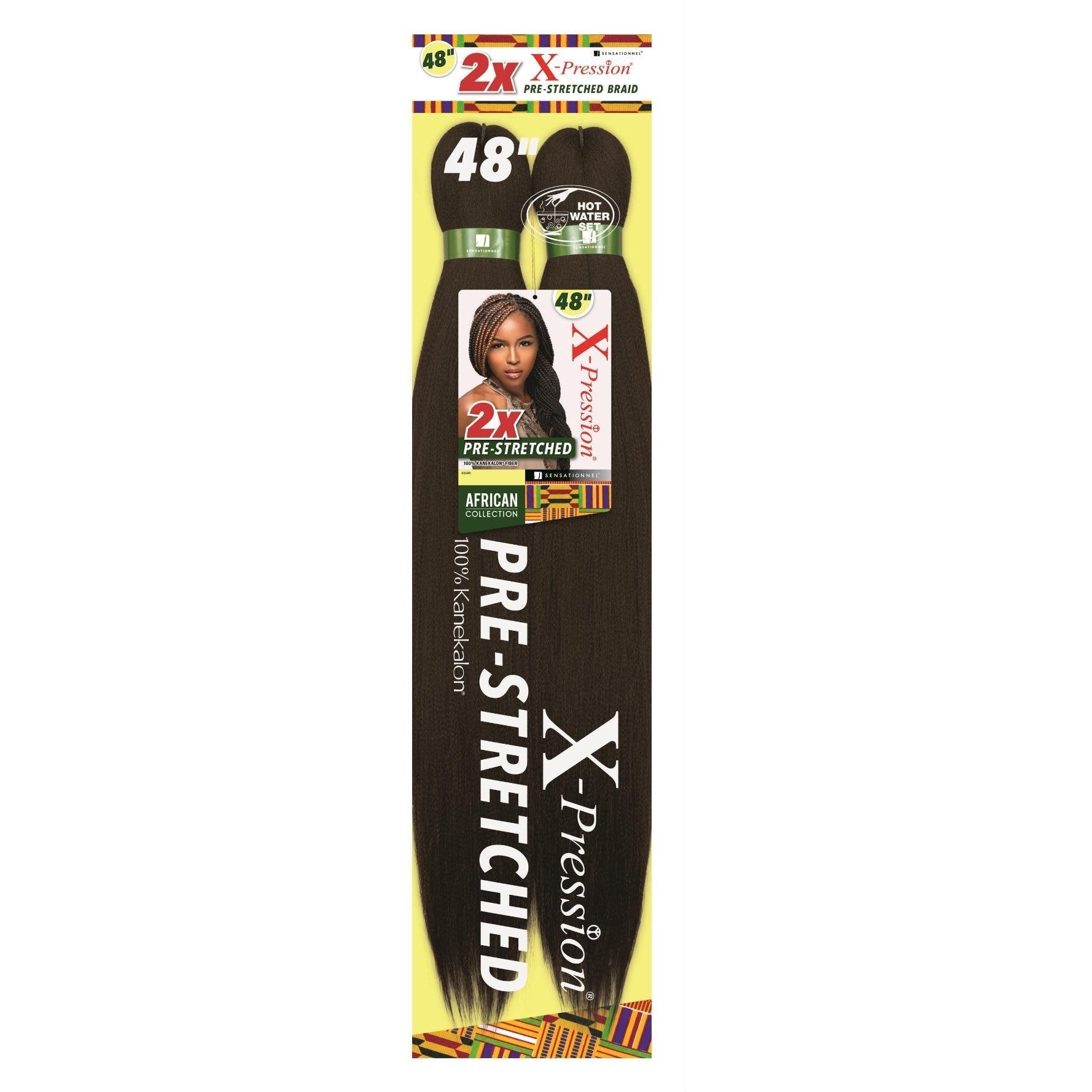 X-Pression African Collection Synthetic Braids – 2X Pre-Stretched Braid 48