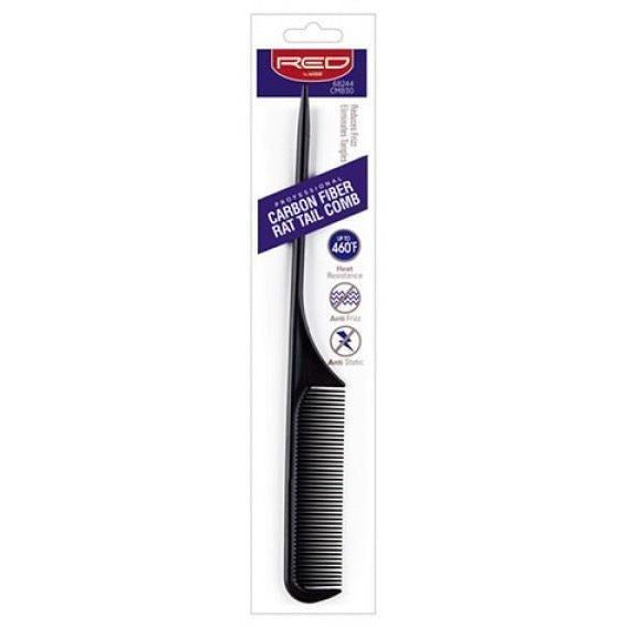 Red by Kiss Professional Carbon Fiber Rat Tail Comb #CMB30