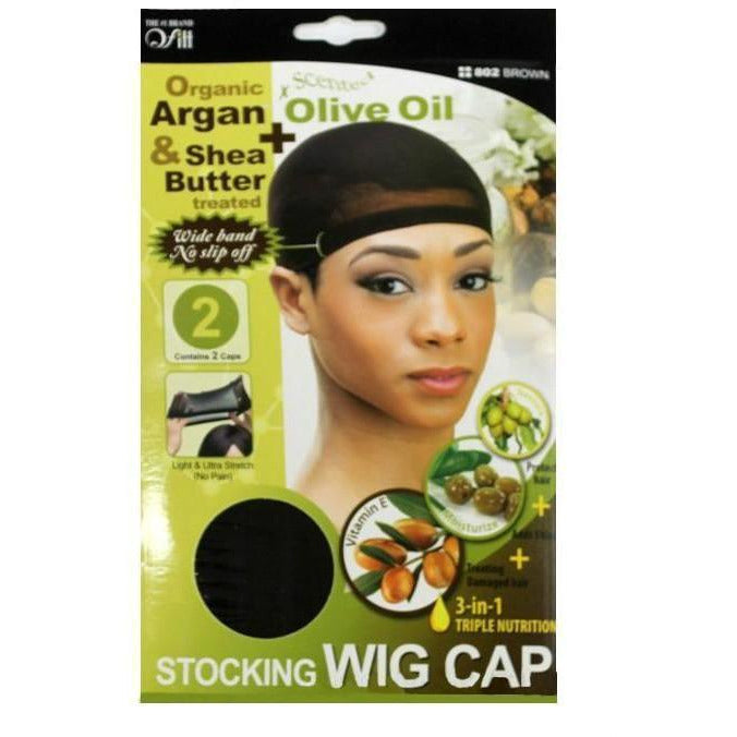 M&M Headgear Qfitt Wig Cap w/ Olive Oil & Tea-Tree Oil, Brown #802