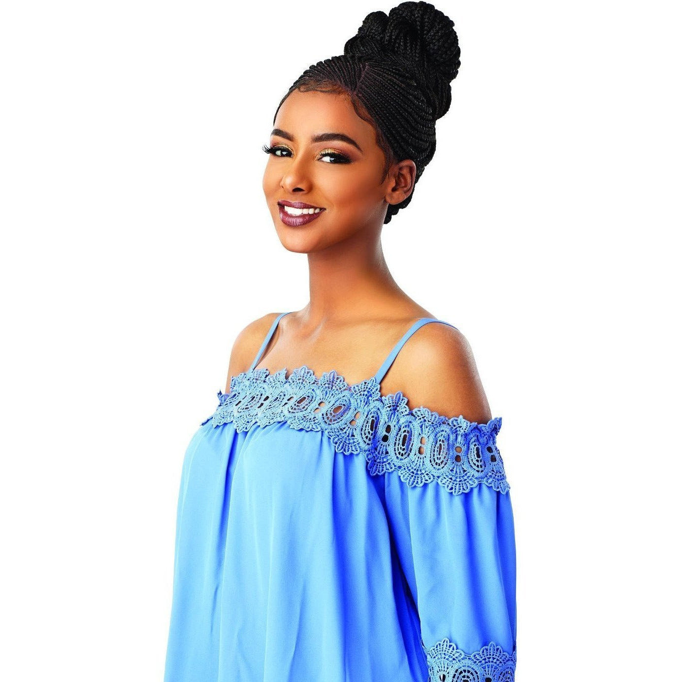 Sensationnel Cloud 9 Hand-Braided Synthetic Swiss Lace Wig – Side Part Cornrow