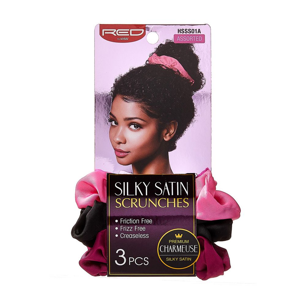 Red by Kiss 3pcs Silky Satin Scrunchies Assorted - HSSS01A
