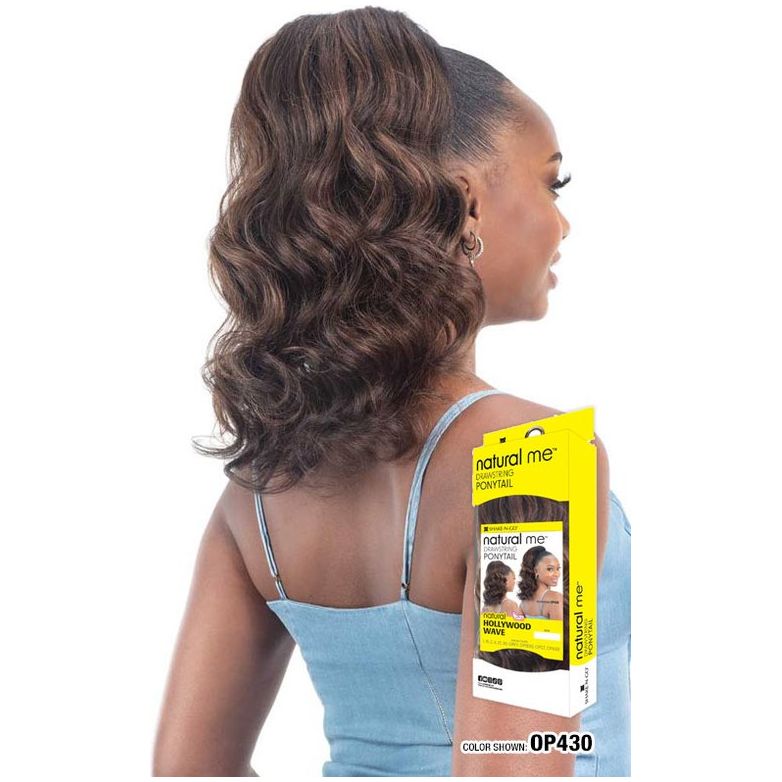 Shake-N-Go Natural Me Synthetic Drawstring Ponytail - Natural Hollywood Wave