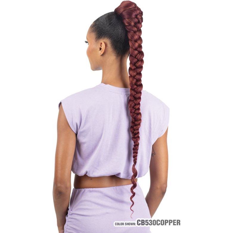 FreeTress Equal Goddess Box Braided Drawstring Ponytail – Jumbo Braid Goddess Ponytail 30