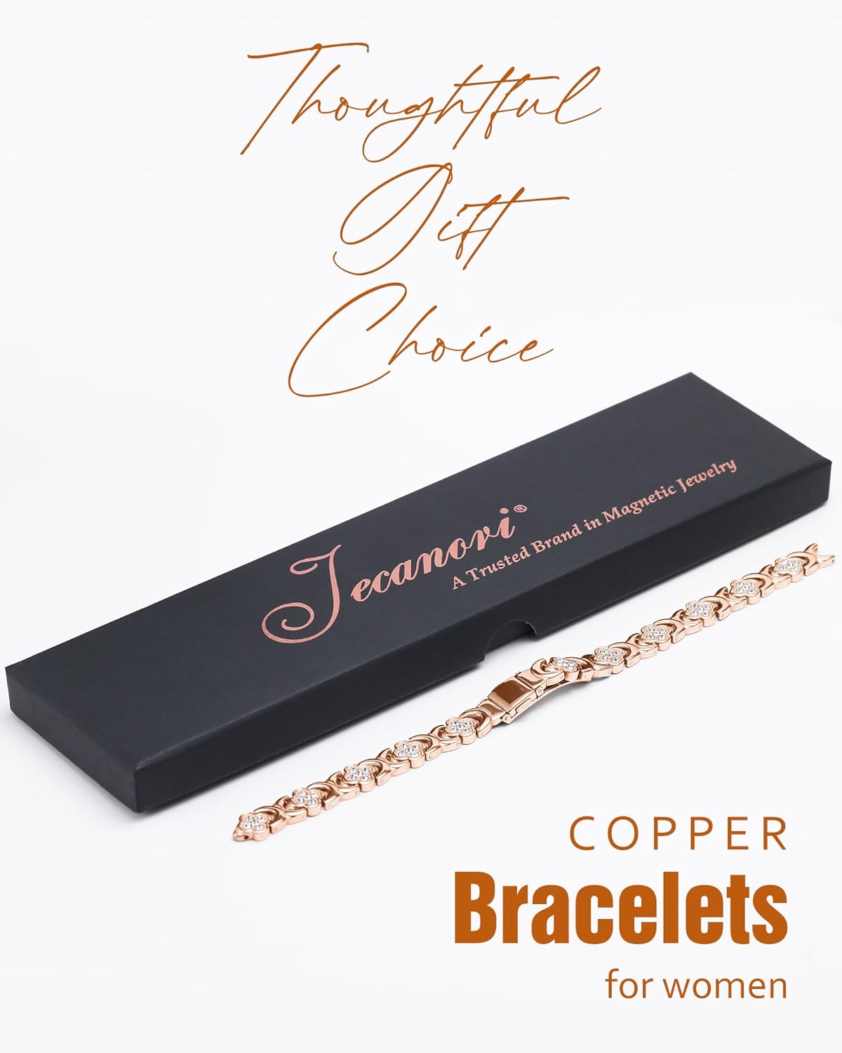 Copper Bracelets for Women, Pure Copper Magnetic Bracelet with 3500 Gauss Effective Magnets