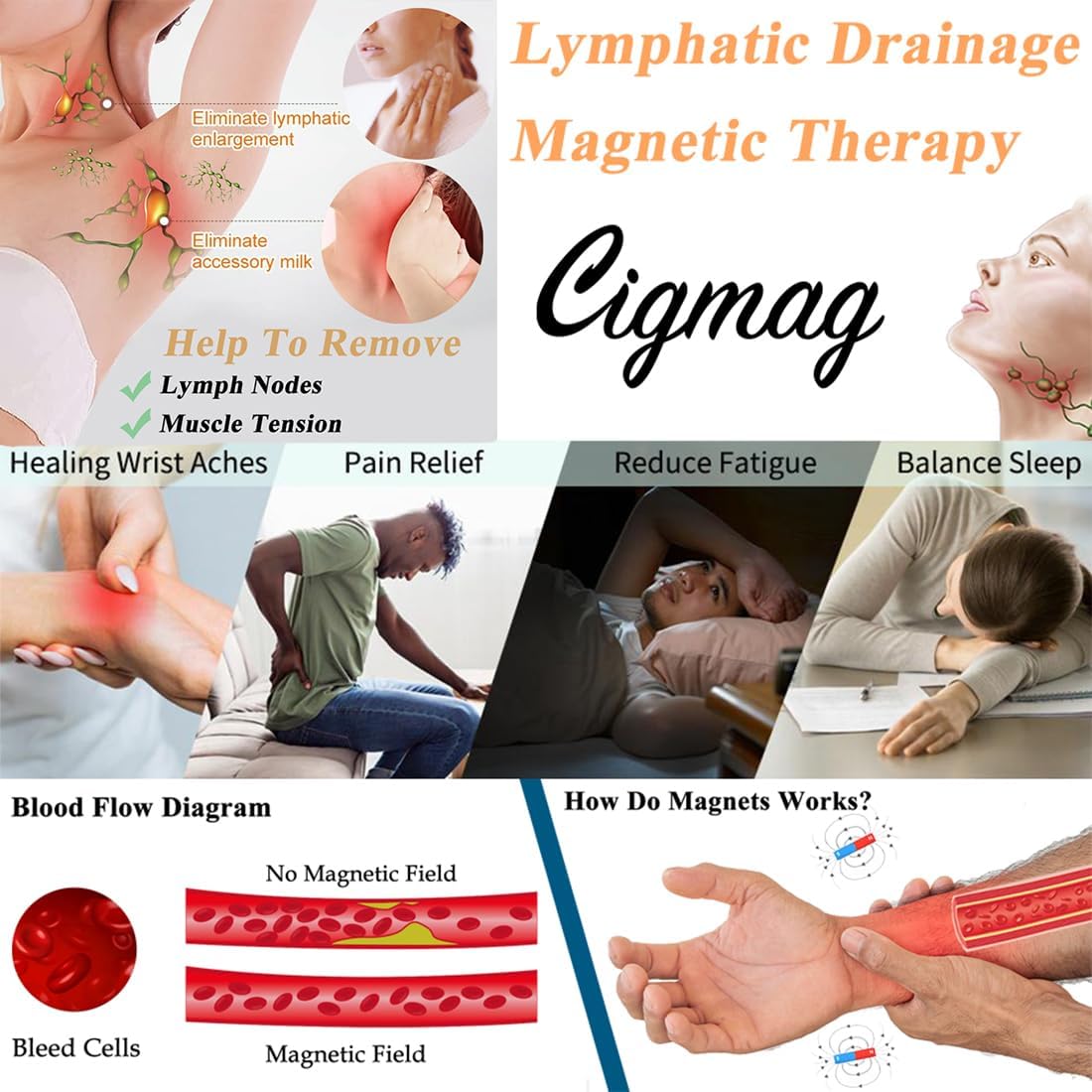 Bracelet and Ring Set, 2-piece, 2025 New Men's Strong Magnetic Bracelet – Made with powerful magnets and pure copper, includes an adjustable size tool, and comes with both a bracelet and a ring – the perfect gift for men.