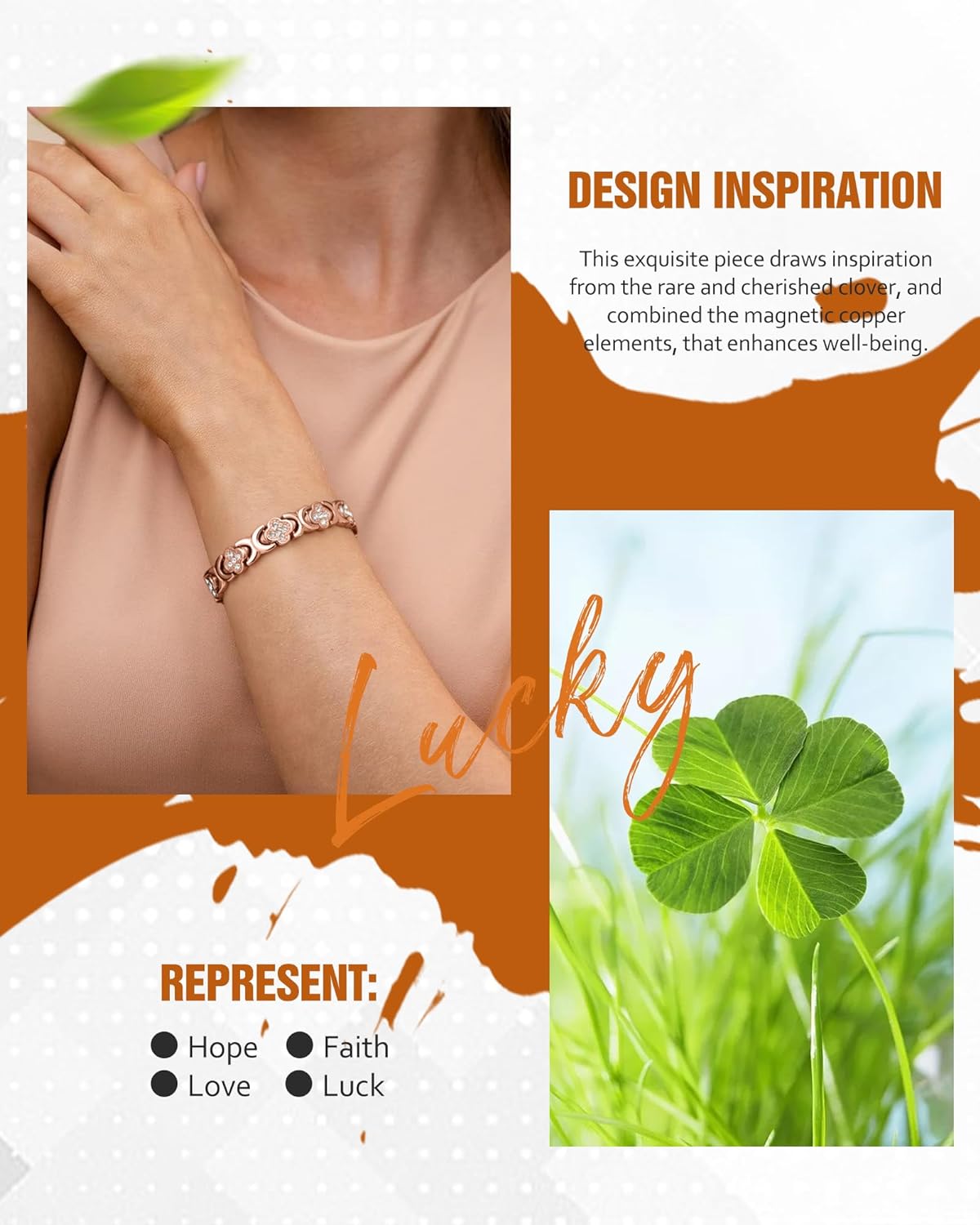 Copper Bracelets for Women, Pure Copper Magnetic Bracelet with 3500 Gauss Effective Magnets