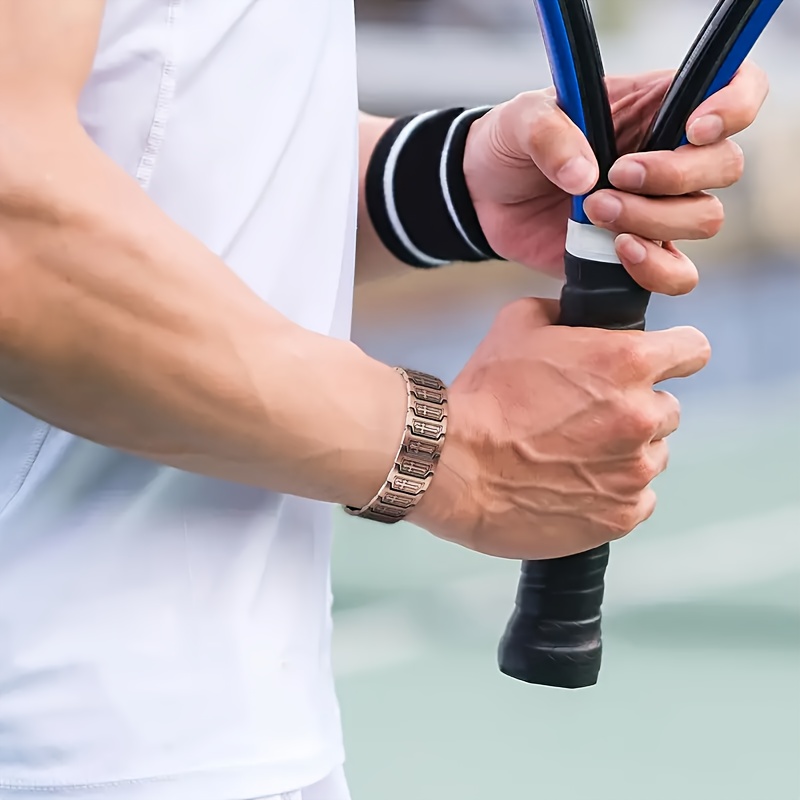 1 Piece Men's Copper Cross Bracelet, Magnetic Bracelet with Magnet, Pure Copper Cross Pattern Design, Ideal Gift for Christmas, Anniversary, Party and Daily Wear