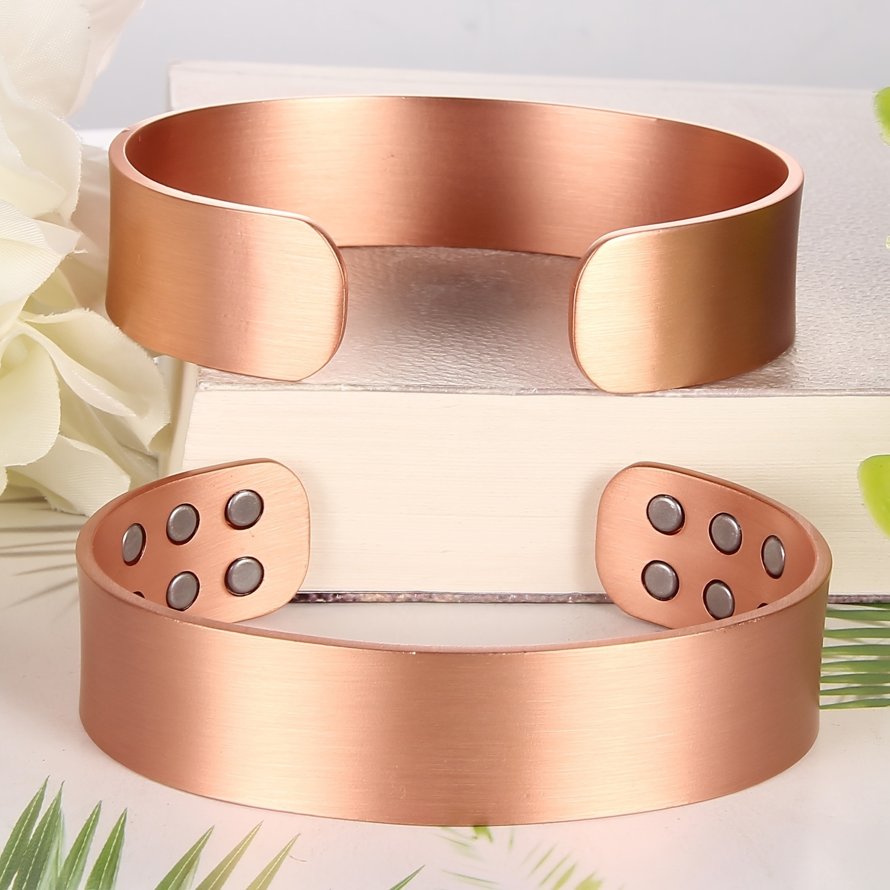 Men's Copper Magnetic Therapy Adjustable Bracelet Hypoallergenic Solid Jewelry Gift