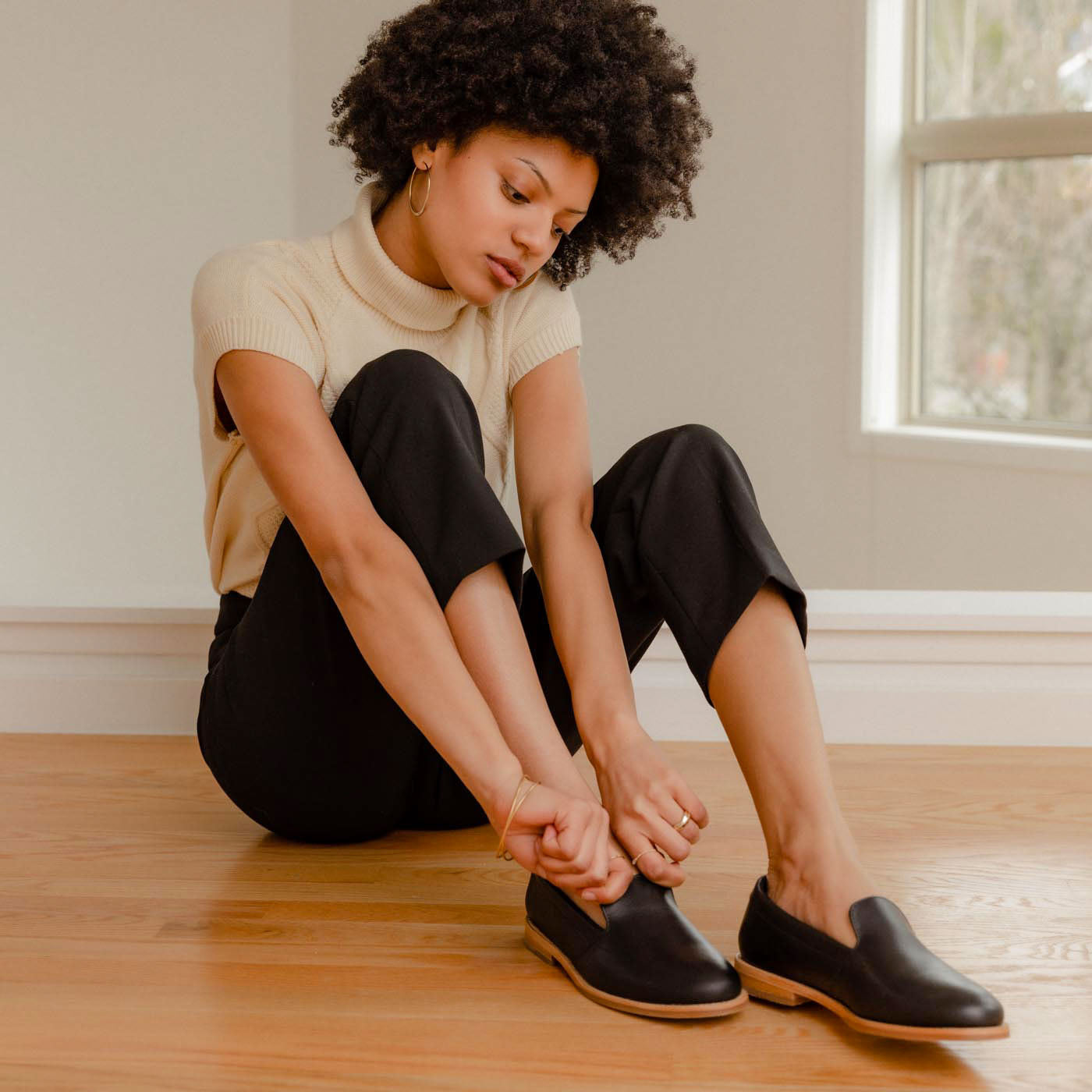 'Almost Perfect' Rounded Leather Loafer