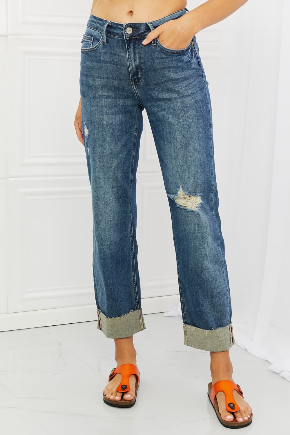 Michelle Full Size Straight Dad Jeans