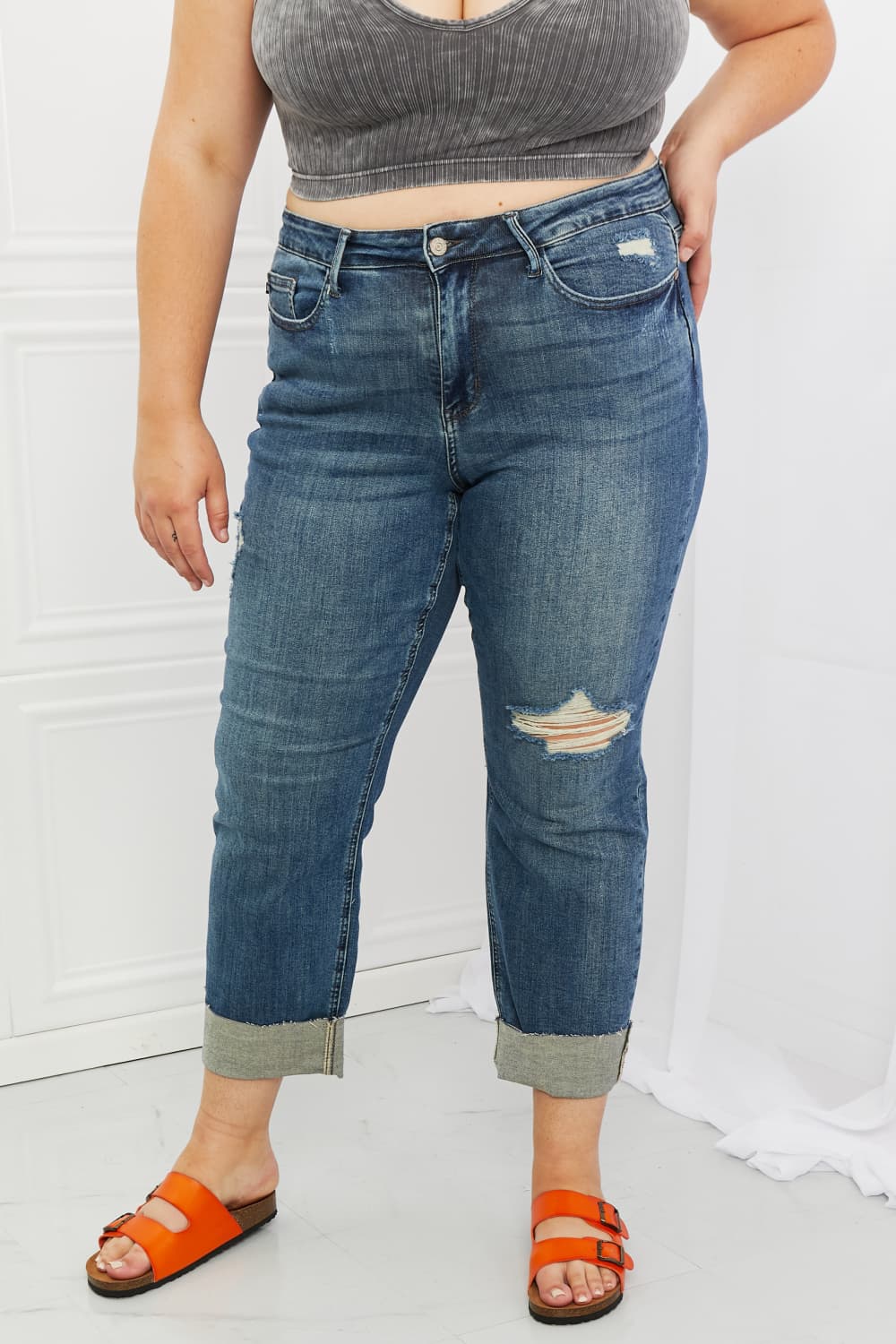Michelle Full Size Straight Dad Jeans