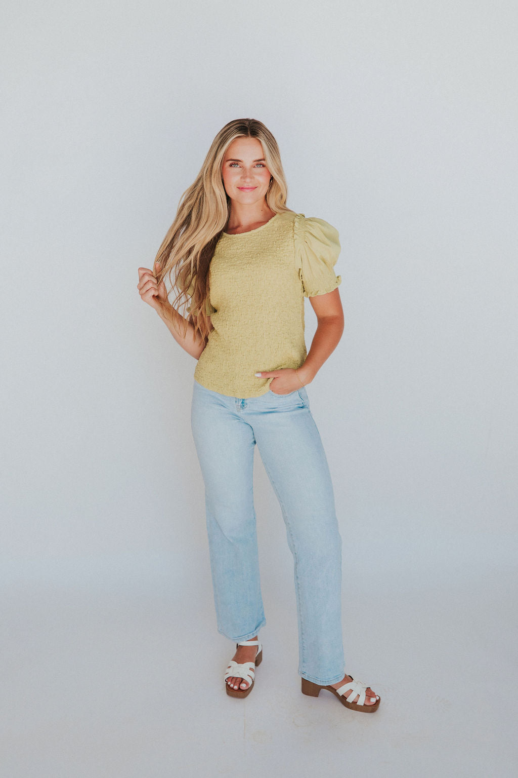 Let's Get Going Puff Sleeve Top