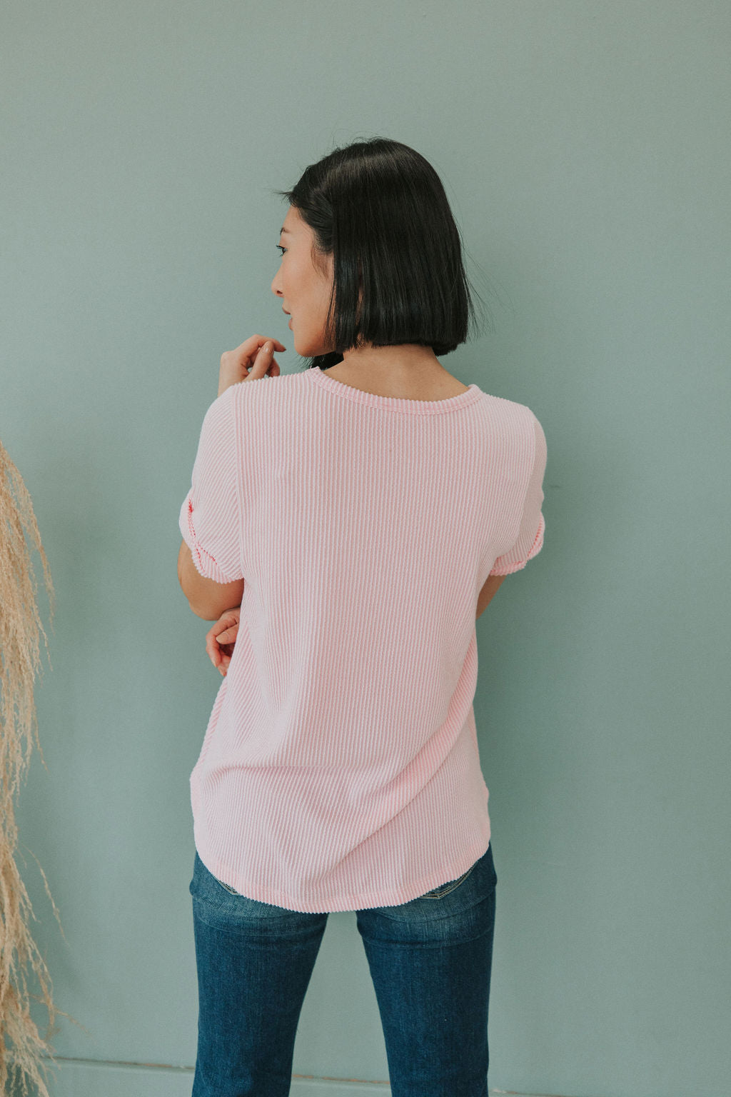 Make Your Life Easy V-Neck Top - Pink