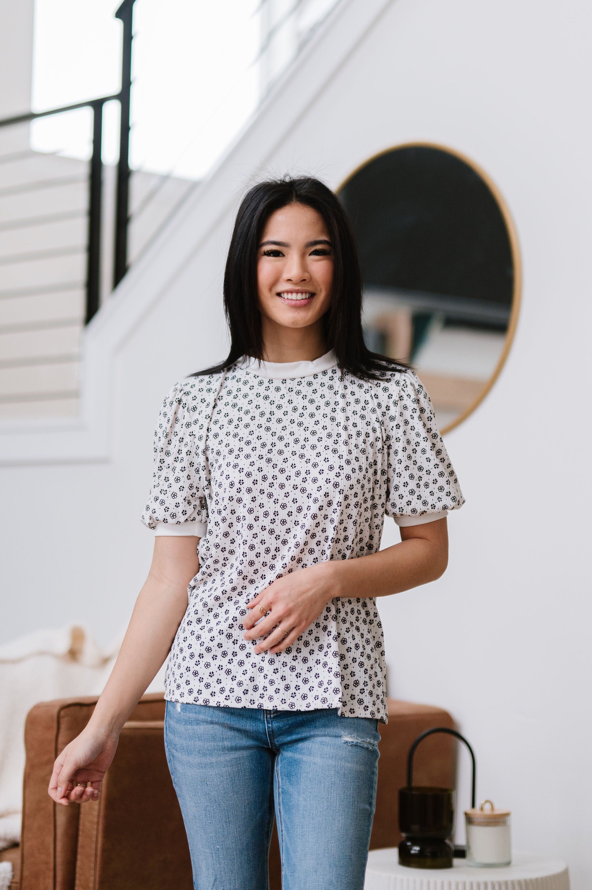 Daisy Dreams Ribbed Knit Top