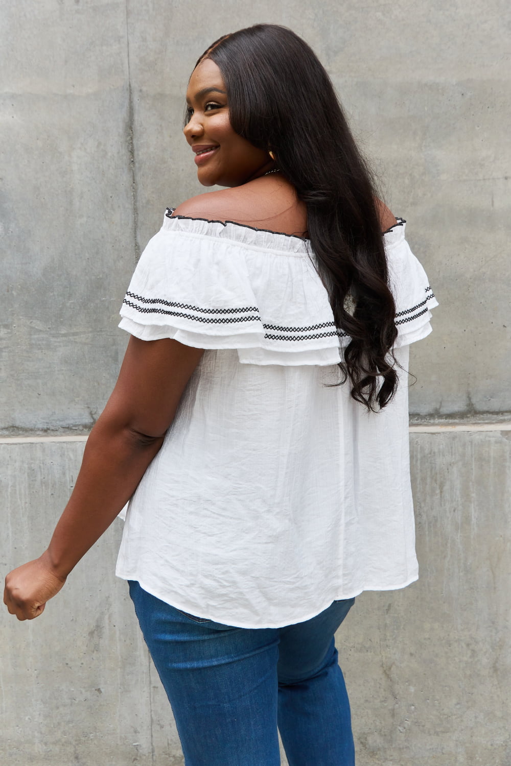 Kaelie The Shoulder Ruffle Blouse
