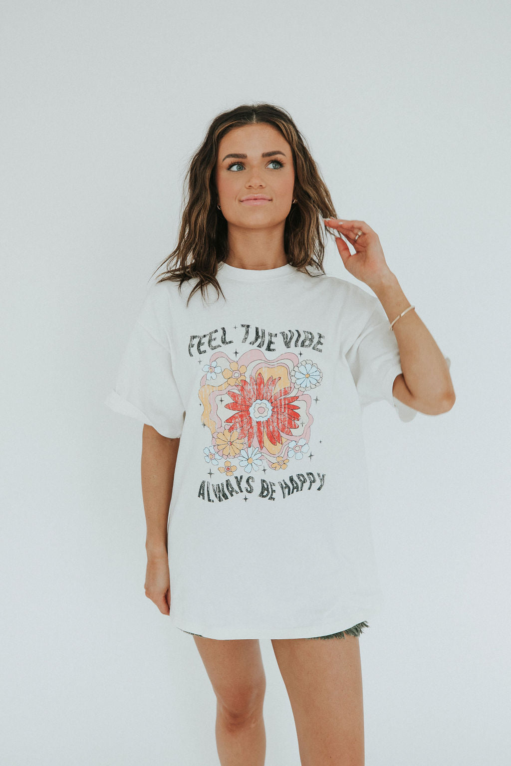Feel The Vibe Oversized Tee