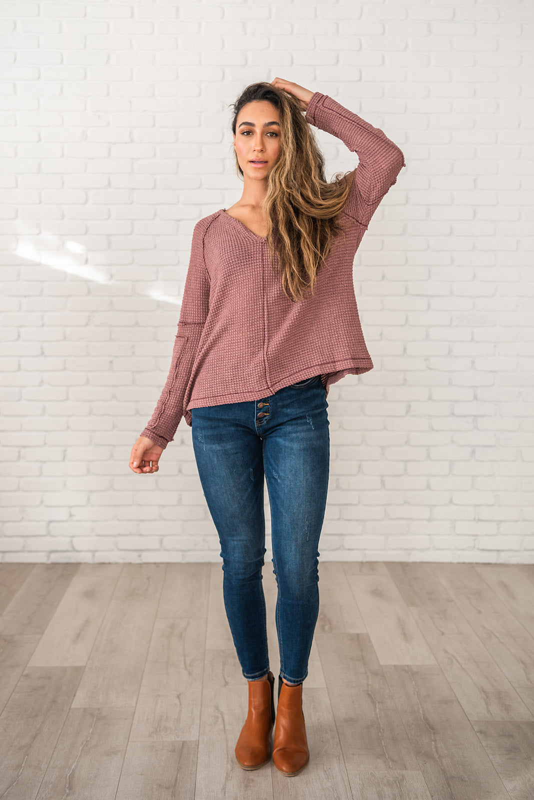 Basic Needs Waffle Knit Top