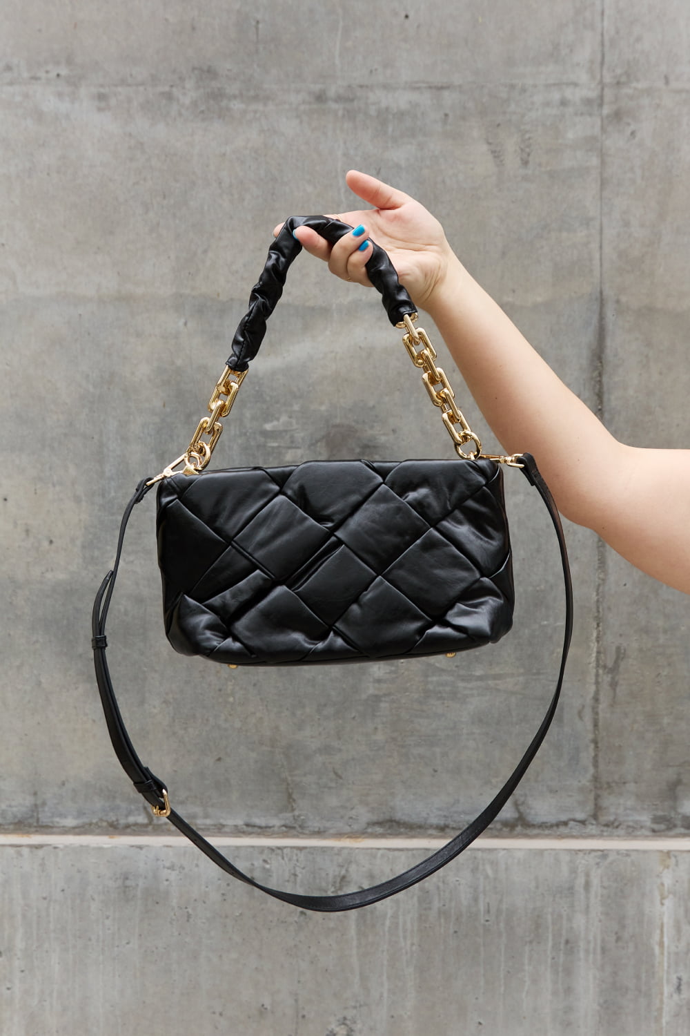 Cassette Woven Satchel Crossbody Bag