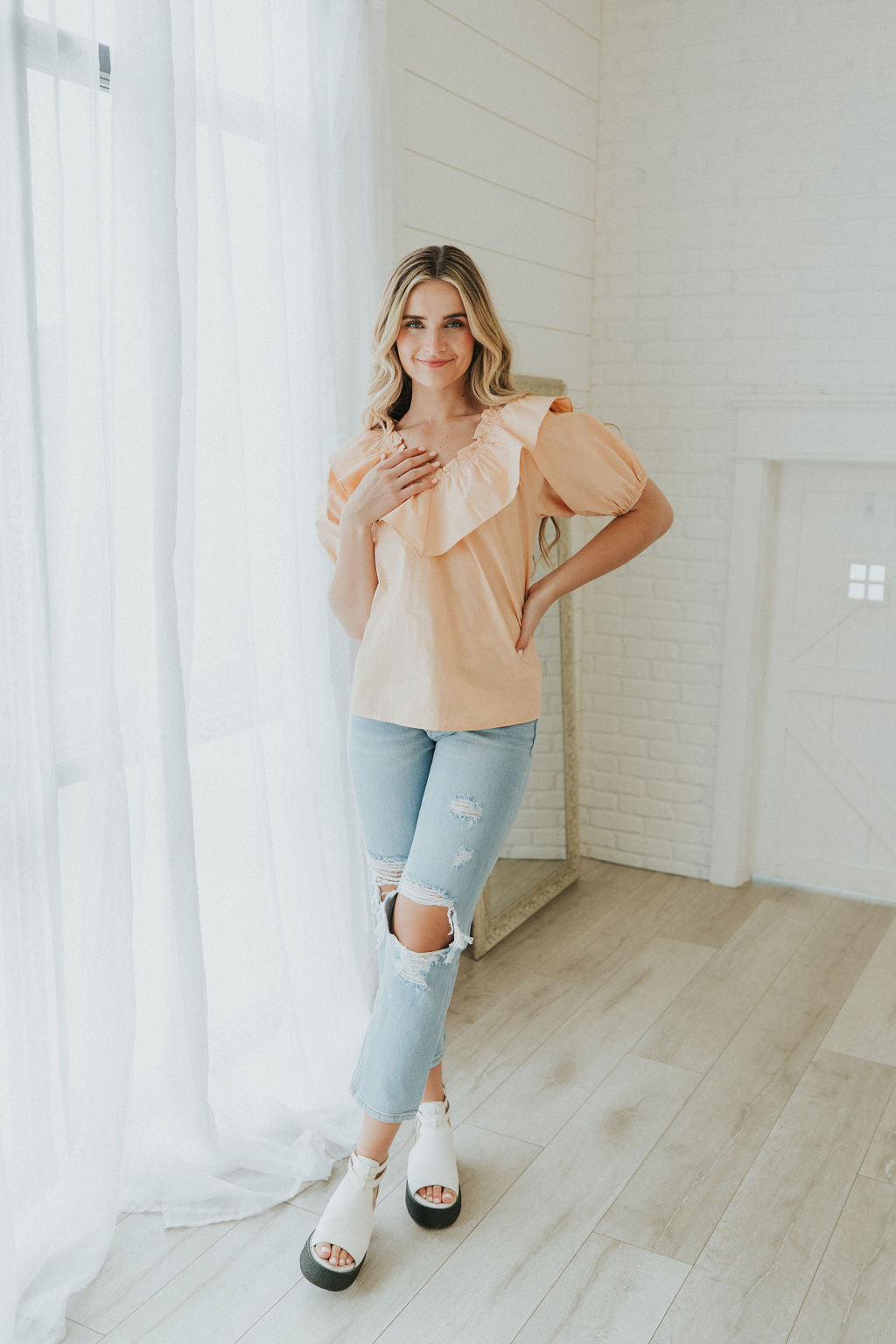 Here For You Ruffle Top