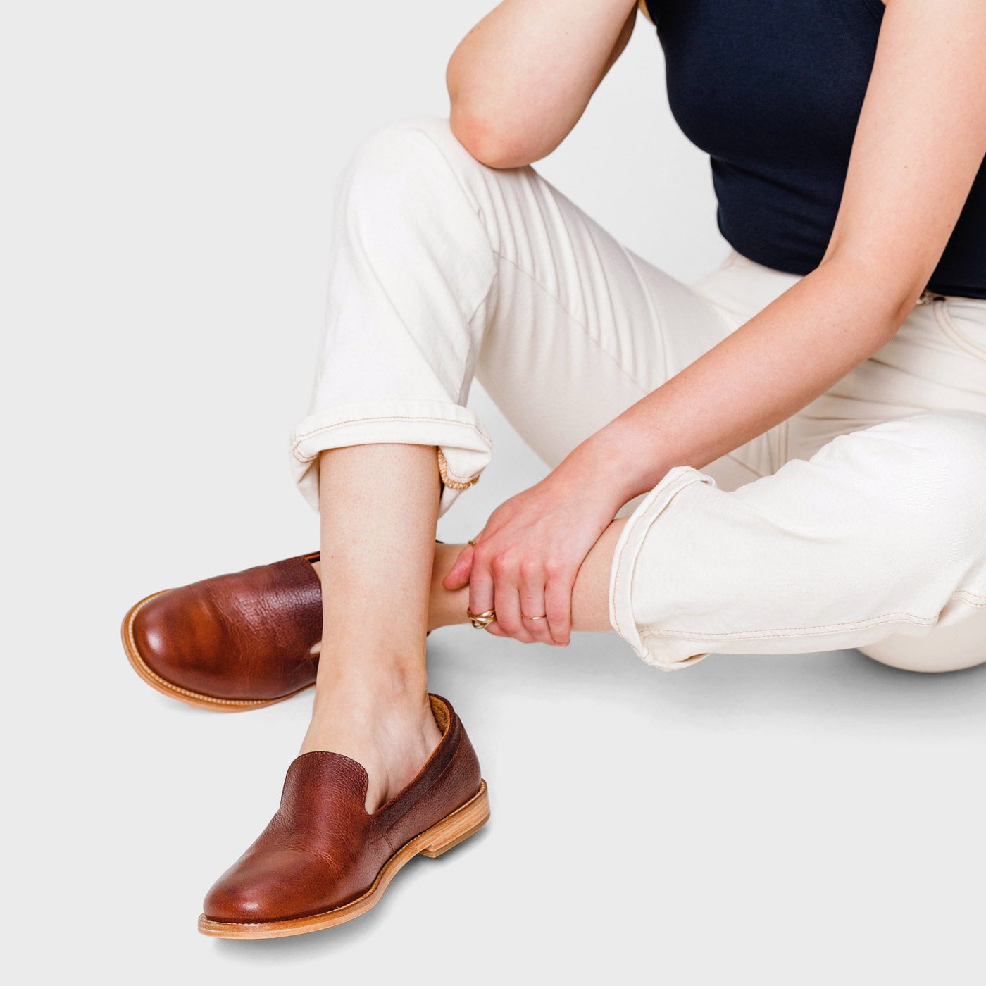 'Almost Perfect' Rounded Leather Loafer