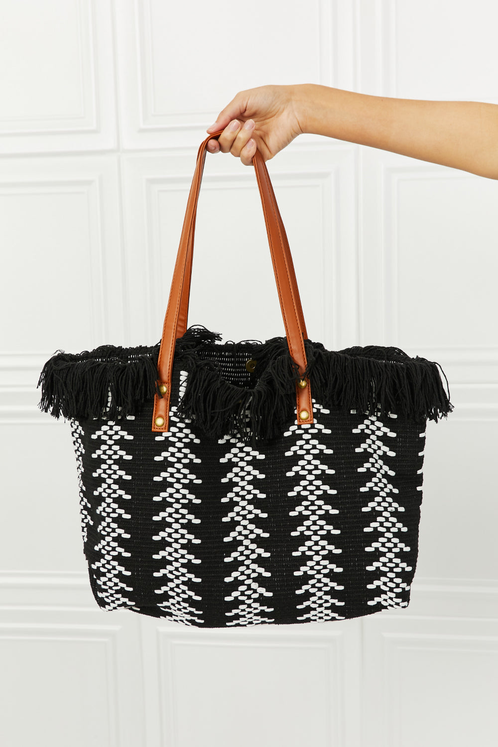 Fame Day Dreamer Weaved Fringe Tote Bag