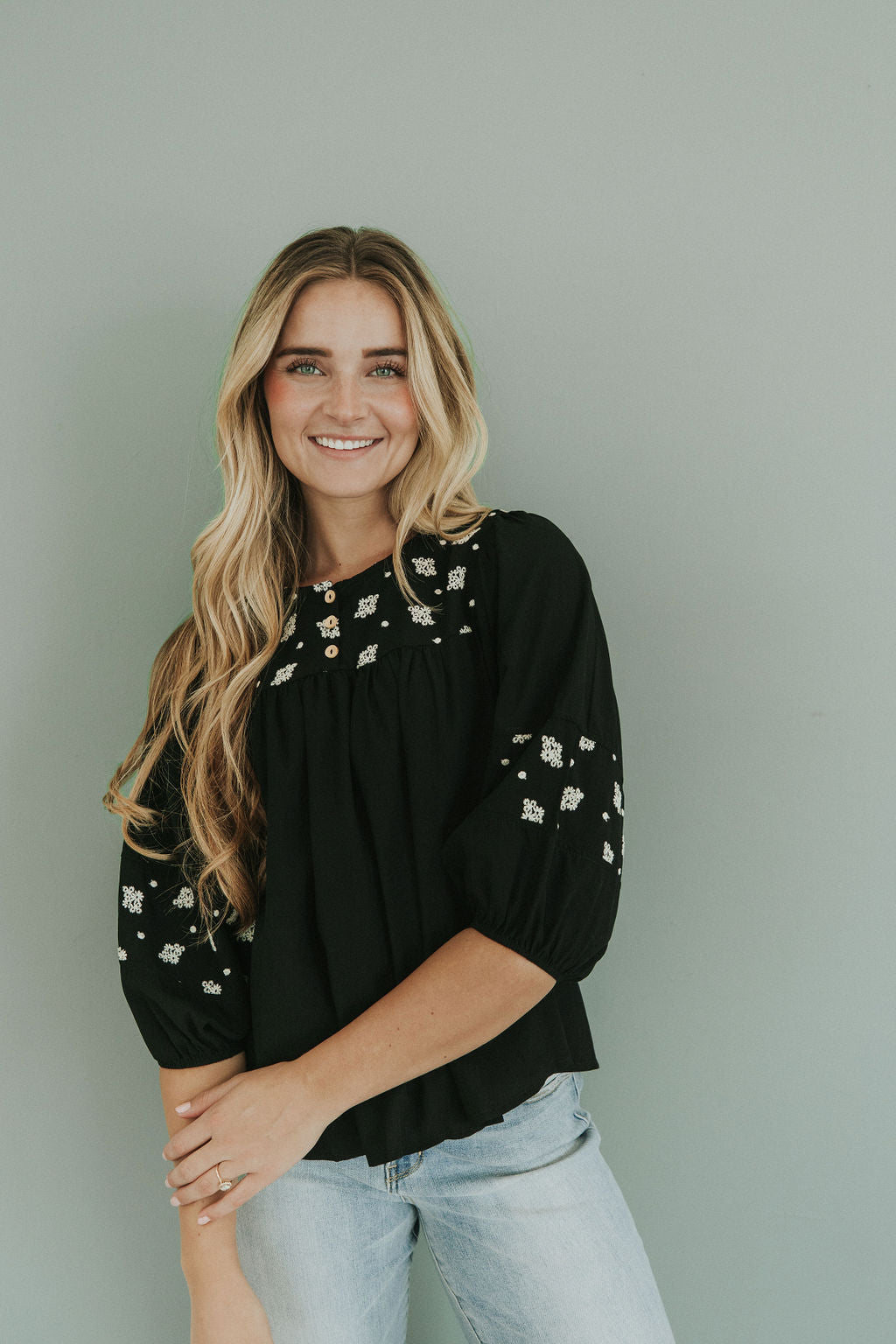 Here For The Journey Button Down Top