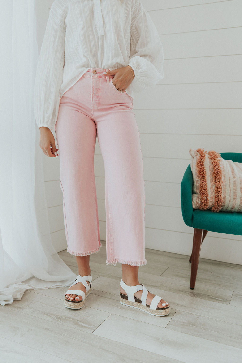 It's All A Dream Cropped Wide Leg Jeans