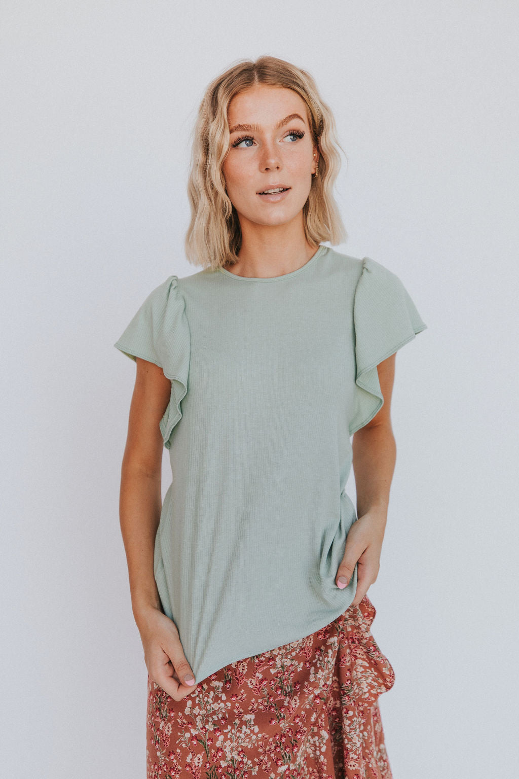 Good News Flutter Sleeve Top