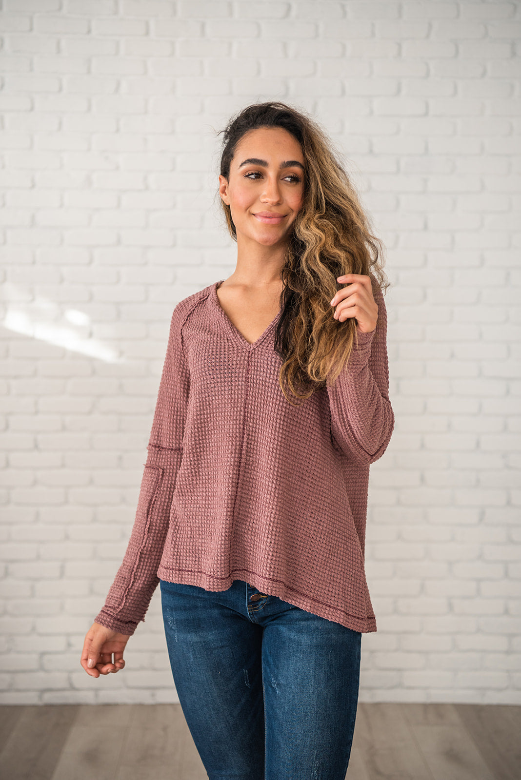 Basic Needs Waffle Knit Top